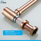 Fossa Steel Bottle Trap for Wash basins | Bottle Trap With Wall Flange and 12 Inches Pipe | Chrome Finish (Stainless Steel) Rose Gold - Fossa Home